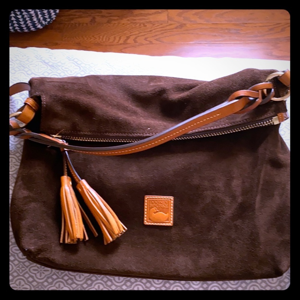 Suede Dooney & Bourke hobo shoulder bag
